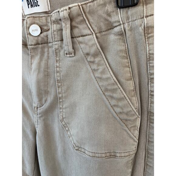 PAIGE Mayslie Jogger Jeans Women’s Size 25 Taupe Stretch Utility Denim Pants - Picture 5 of 11